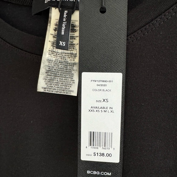 NWT BCBGMaxAzria Knotted Waist Tee - Picture 8 of 9